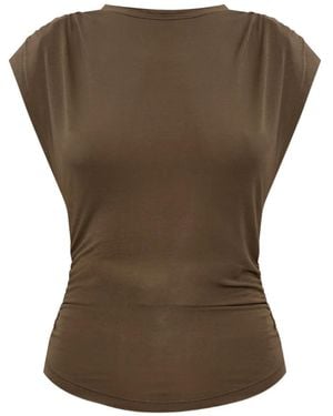 Isabel Marant Gathered-Shoulder T-Shirt - Green