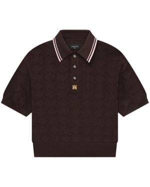 Amiri Ma Quad Monogram-Pattern Polo Shirt - Brown