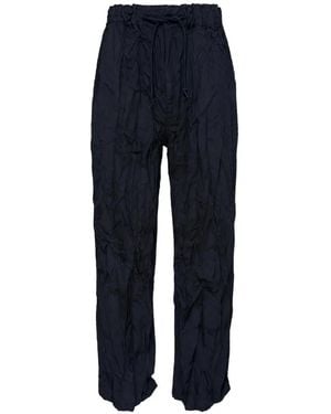 Comme des Garçons Crinkled Drawstring Pants - Blue