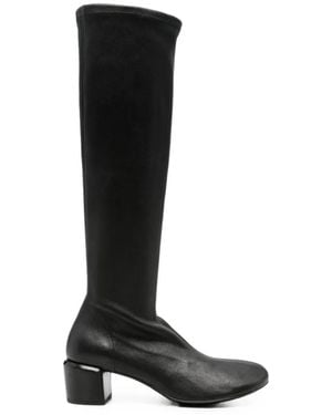 Officine Creative Flore Block-Heel Leather Boots - Black