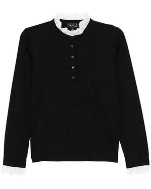 agnès b. Lace Collar Top - Black