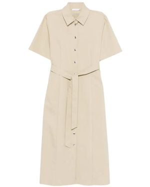 Patrizia Pepe Belted Shirt Midi Dress - White