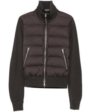 Tom Ford Quilted-Panel Zip-Up Jacket - Black