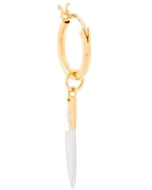 True Rocks Two-Tone Knife Hoop Earring - White