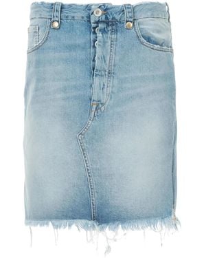Unravel Project Frayed Denim Skirt - Blue