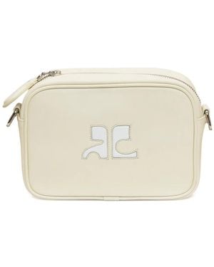 Courreges Logo-Detail Shoulder Bag - Natural