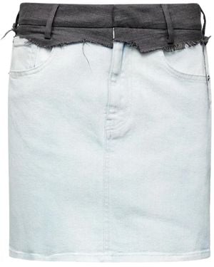 MM6 by Maison Margiela Frayed Mini Skirt - Blue