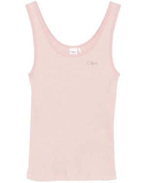 Chloé Canotta Con Ricamo - Rosa