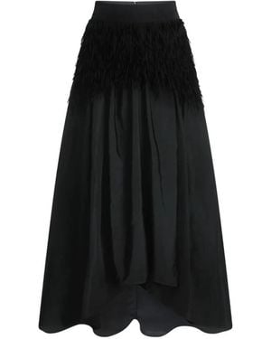 KARL LAGERFELD Kl Studio Fringe Detail Maxi Skirt - Black