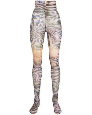 DIESEL P-Koll Abstract-Print Leggings - Grey