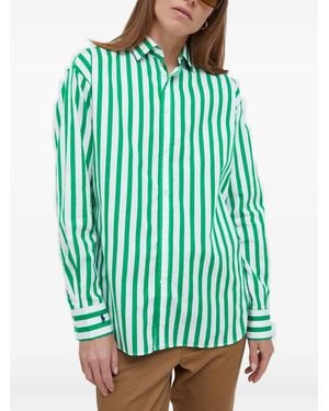 Polo Ralph Lauren Striped Embroidered Top - Green