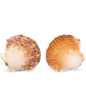 Jennifer Behr Deryn Shell Earrings - Metallic