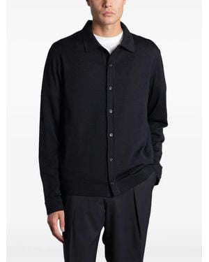 Roberto Collina Long-Sleeve Button-Up Wool Shirt - Blue