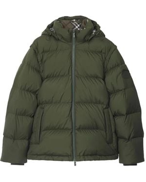 Burberry Detachable-Sleeve Puffer Jacket - Green