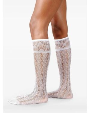 Swedish Stockings Erica Crochet-Knit Socks - Natural