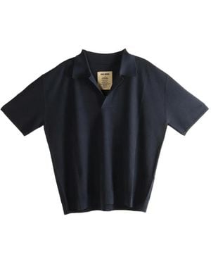 Uma Wang Short-Sleeves Polo Top - Blue