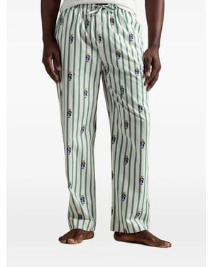 Polo Ralph Lauren Polo Bear Striped Pyjamas Trousers - White