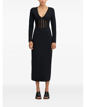 Significant Other Arla Sheer-Panelled Dress - Black