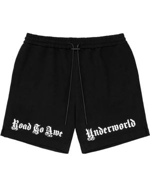 RTA Embroidered-logo shorts - Negro