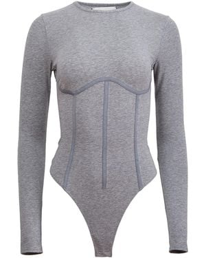 Fleur du Mal Panelled Bodysuit - Grey