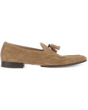 Doucal's Tassel-Detail Suede Loafers - Natural