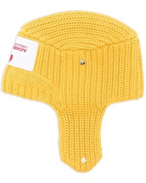 Charles Jeffrey Ribbed Cotton Beanie - Yellow