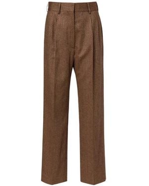 Blazé Milano Pressed-Crease Tailored Trousers - Brown