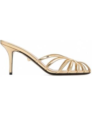 ALEVI Mel Metallic Leather Sandals - Natural
