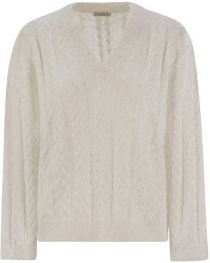 Brunello Cucinelli Dazzling Double Cable Cotton Jersey - White