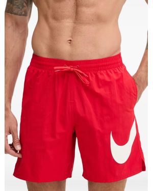 Nike Bañador Con Motivo Swoosh - Rojo