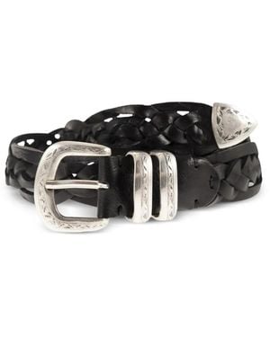 Alberto Luti Braided Leather Belt - Black