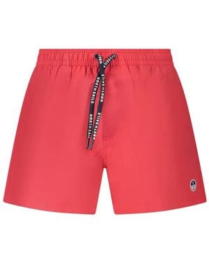 North Sails Drawstring-Waist Logo-Patch Swim Shorts - Red