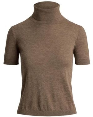 Ralph Lauren Short-Sleeves Turtleneck Jumper - Brown