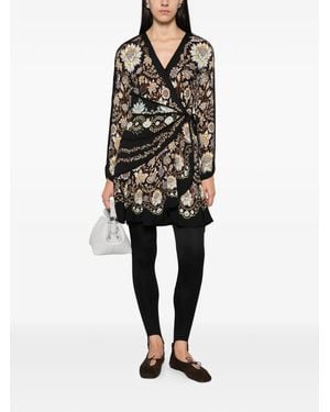 FARM Rio Daniela Floral-Print Midi Dress - Black