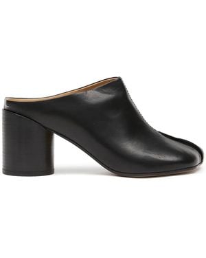 MM6 by Maison Martin Margiela Leren Muiltjes - Zwart