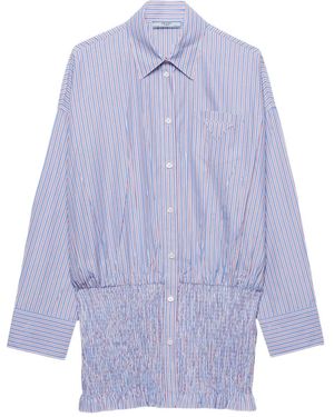 Prada Striped Cotton Shirt - Blue