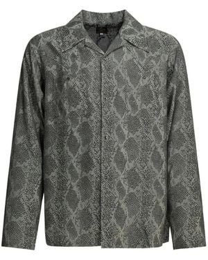 Needles Snakeskin-Print Western-Style Shirt - Grey