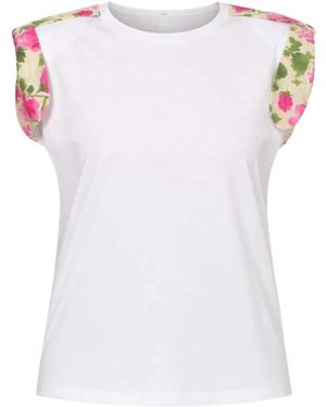 Liu Jo Floral-Print Bow-Detail T-Shirt - White