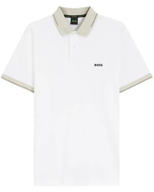 BOSS Polo Con Logo Estampado - Blanco