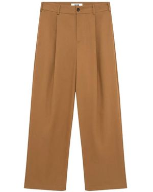 MSGM Pantaloni Dritti Con Pieghe - Bianco
