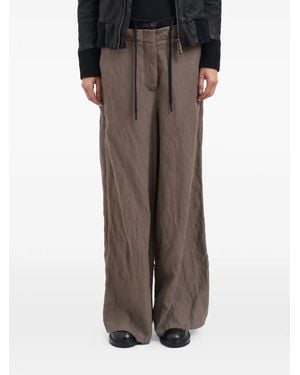Masnada Wide-Leg Wool Pants - Brown