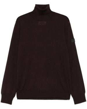 MM6 by Maison Martin Margiela Roll-Neck Paneled Sweater - Black