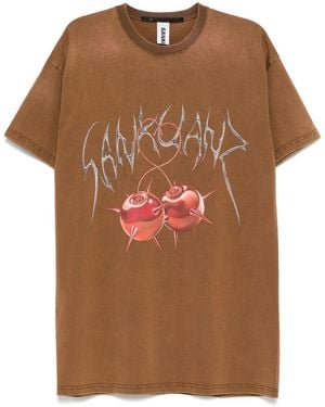 Sankuanz Camiseta con logo estampado - Marrón