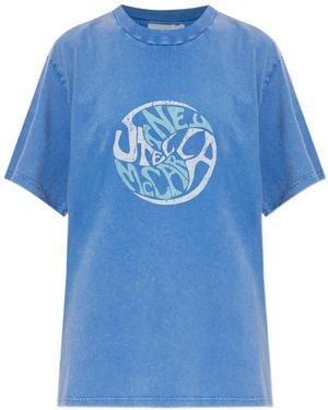 Stella McCartney Logo-Print T-Shirt - Blue