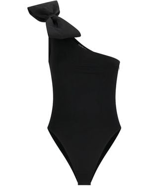 David Koma One-Shoulder Bow-Detail Body - Black