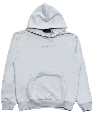 Nike Wordmark Embroidered-Logo Hoodie - Grey