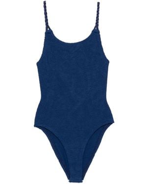 Hunza G Camille Braided-Strap Swimsuit - Blue