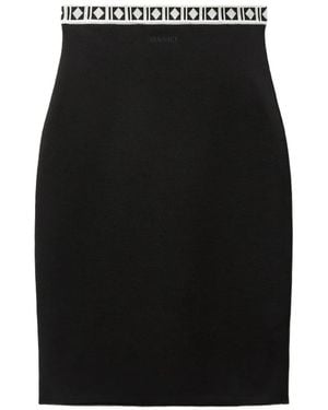 Versace Falda Midi En Jacquard - Negro
