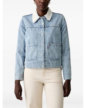 Levi's Utility Corduroy-Collar Denim Jacket - Blue