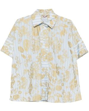 Antonio Marras Floral-Print Striped Shirt - White
